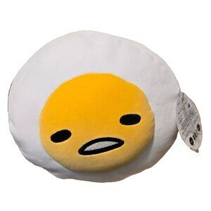 Gudetama Lazy Egg Plush 10” Wht Hard Boiled Egg Yellow Yolk Meh Sanrio Gund New